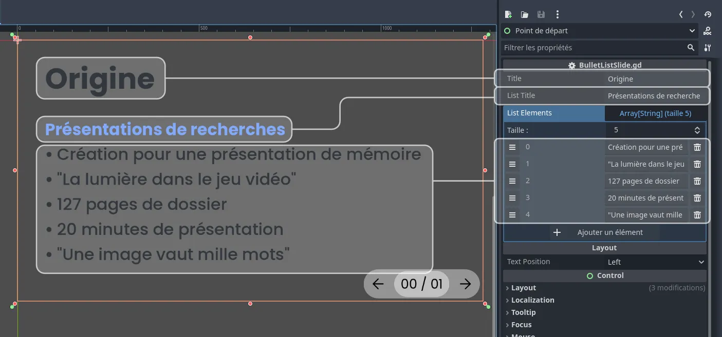 Schéma de la connexion effectuée par les scripts pour les templates de slides