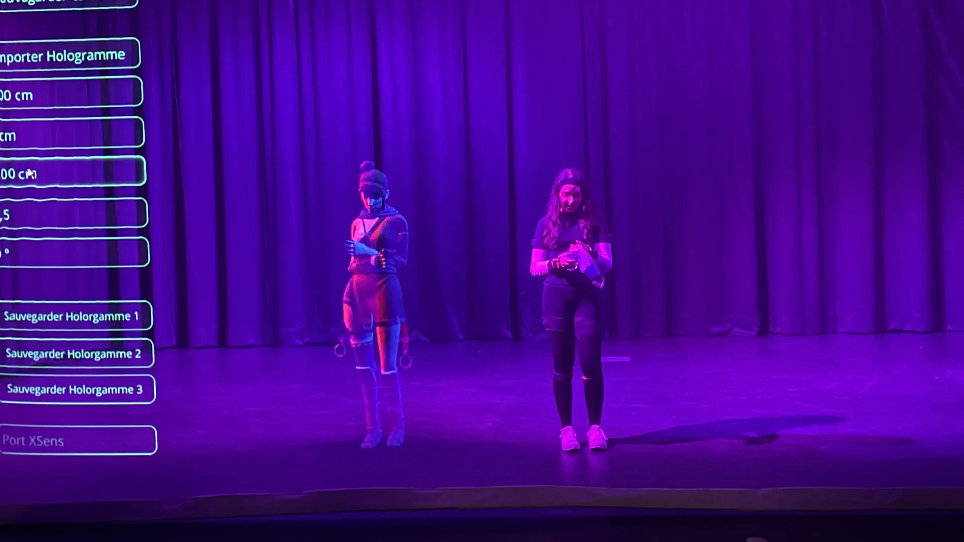 Hologramme capturant les mouvements d'Inès Chtioui en direct